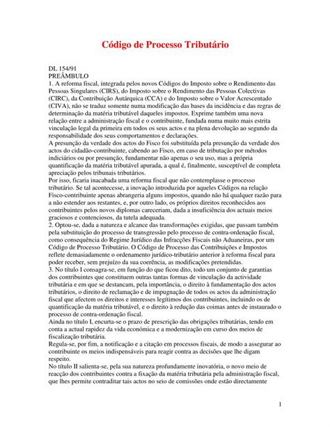 Pdf C Digo De Processo Tribut Rio Pdf File Anota Es Artigo