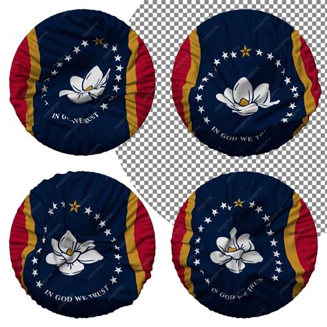 Premium Psd State Of Mississippi Flag Round Shape Isolated Different