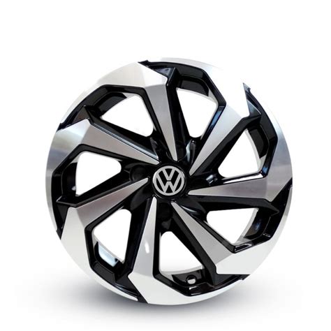 Jogo Calotas Esportiva Spider Aro Prata Preto Vw Fox Gol