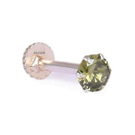 Buy Eloish 92 5 Sterling Silver Nose Pin For Women And Girls With Green