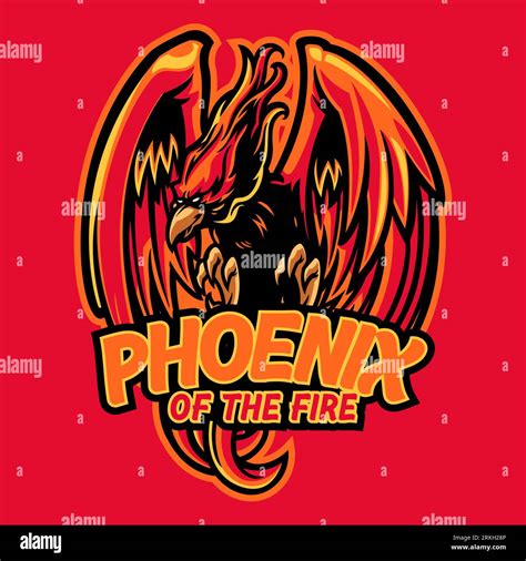 Phoenix on fire mascot character logo design. Red Phoenix mascot logo ...