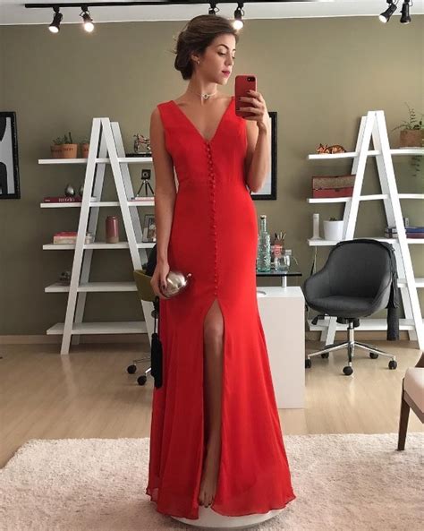 VESTIDO DE FESTA VERMELHO Pronta Pra Festa