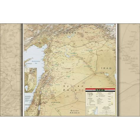 24x36 Gallery Poster Syria 2004 Cia Map