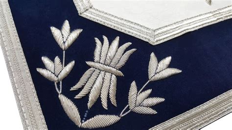 Past Master Blue Lodge Apron Silver Bullion Hand Embroidered Silver