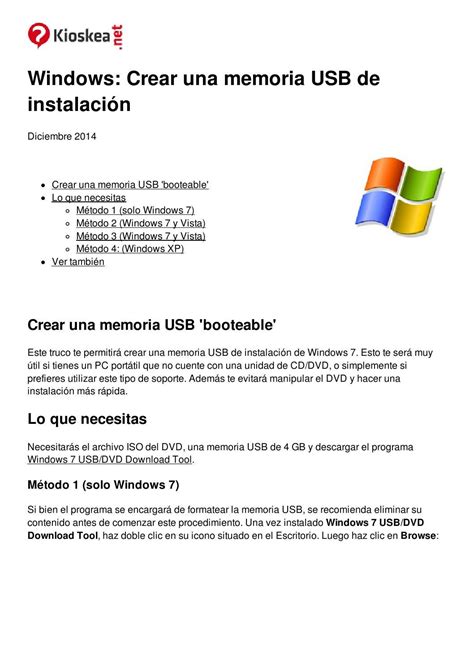 Windows Crear Una Memoria Usb De Instalacion 10202 Ngpf78 By Bily