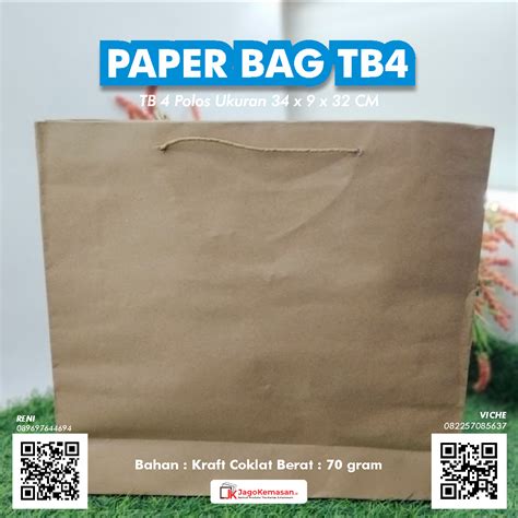 Tas Kertas Paper Bag TB 4 Polos Jago Kemasan