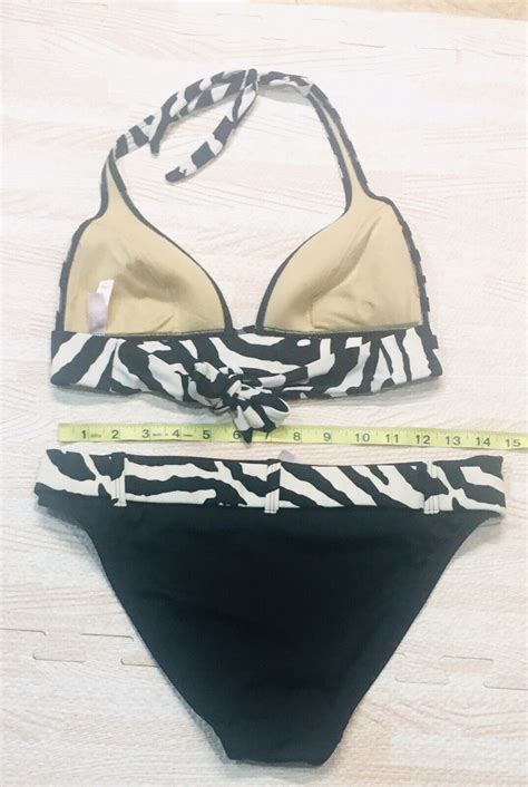 Victoria Secret Zebra Print Bikini Triangle Halter To Gem