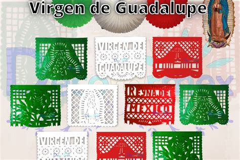 Paq De Tiras De Papel Picado Pl Stico Virgen De Guadalupe Papel