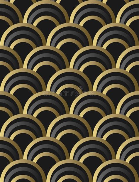 Semicircle Pattern Vector with Black and Gold Color Stock Vector ...