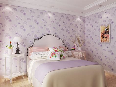 High Quality Beautiful Purple Dandelion Girls Bedroom Background Wallpaper Roll Ebay