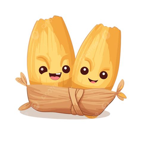 Hình ảnh Tamales Clipart Phim Hoạt Hình Dễ Thương Cặp Lõi Ngô Vectơ PNG