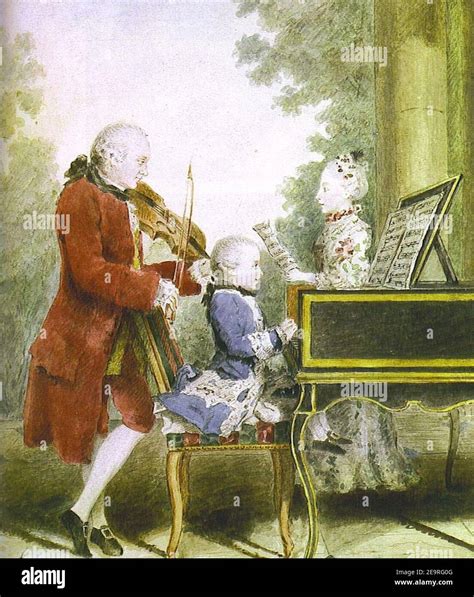 Mozart family crop Stock Photo - Alamy