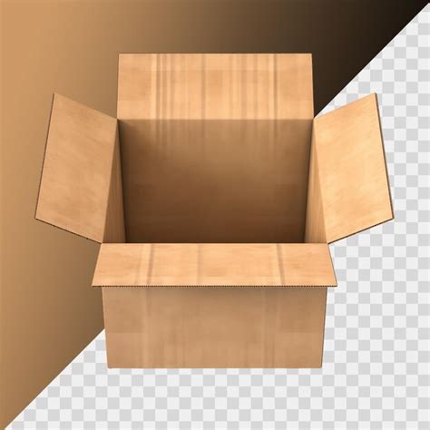 Premium PSD Empty Cardboard Box Isolated On Transparent Background