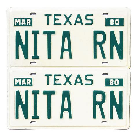 1980 Texas Vanity Pair #NITARN | Old License Plates