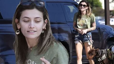 Paris Jackson Shows Off Her Tattoo Collection In An Iggy Pop Tee And Cutoff Denim Shorts While