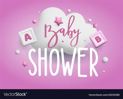 Baby shower 3d space banner poster Royalty Free Vector Image