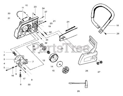 Poulan Pro Pp 380 Poulan Pro Chainsaw Clutch Chain And Handle Assembly Parts Lookup With