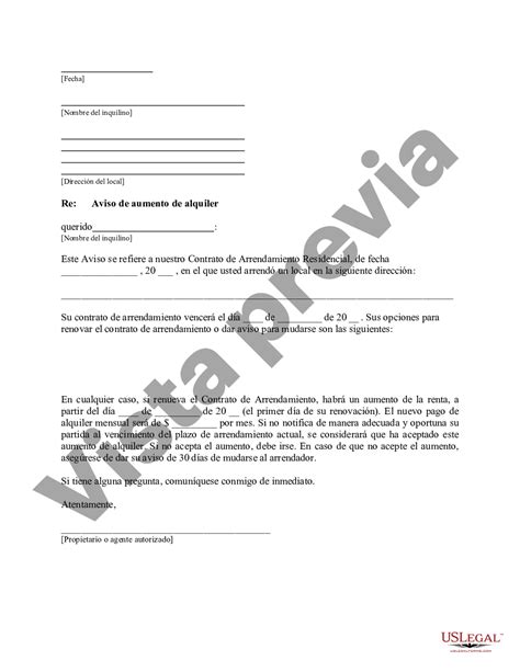 California Carta Del Propietario Al Inquilino Sobre La Intenci N De