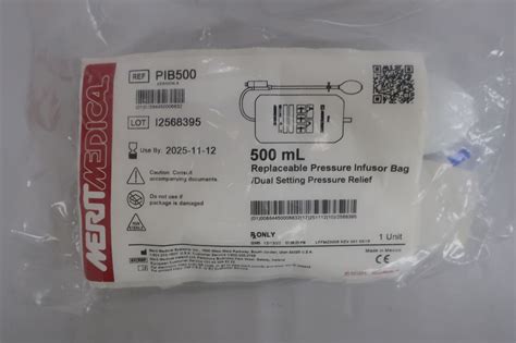 New Merit Medical Pib500 500ml Replaceble Pressure Infusor Bagdual