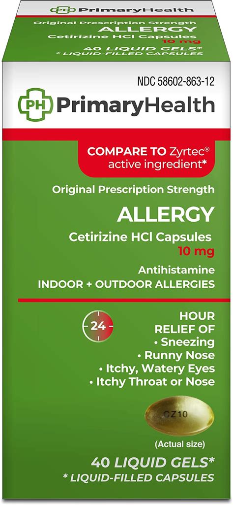 Amazon Zyrtec 24 HR Allergy Relief Liquid Gel Capsules Cetirizine