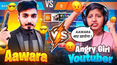 Breaking 99 Winning Streak Of Angry Girl Youtuber 🤬 Aawara Vs D5 Ff