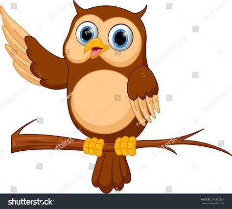 Happy Owl Cartoon Stock Vector (Royalty Free) 242912881 | Shutterstock