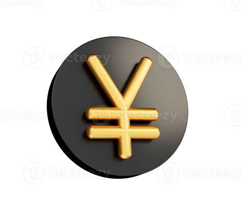 Jpy Japanese Yen Currency Symbol In Gold And Black 3d Illustration