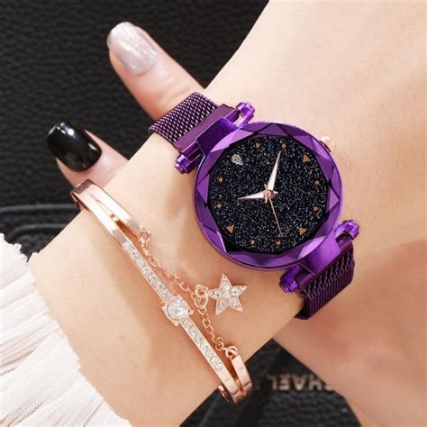 Wristwatches Selling Women Mesh Magnet Buckle Starry Sky Watch Casual