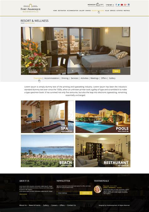 web development - Fort Arabesque Resort website - Egypt