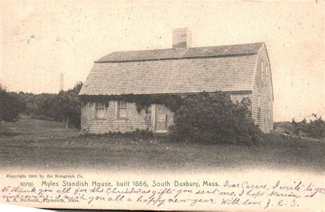 Vintage Postcard 1906 Myles Standish House Built 1666 Duxbury Massachusetts Ma United States