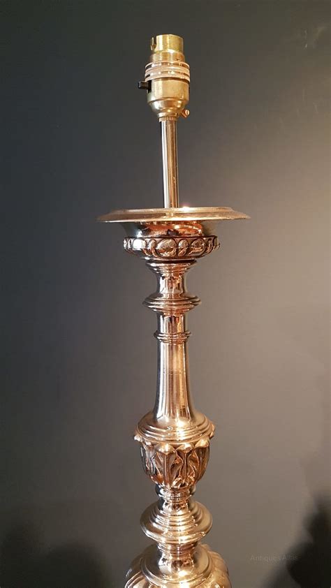 Antiques Atlas Matching Pair Of Antique Brass Candlestick Lamps