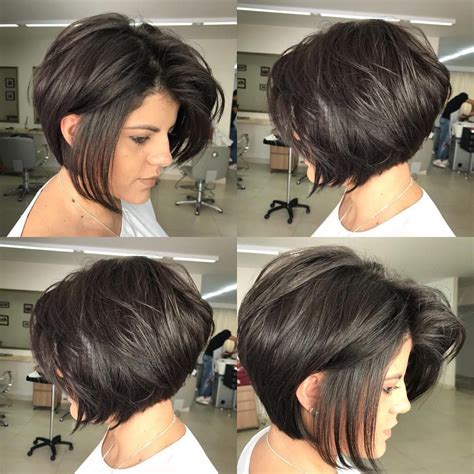 Dark Brown Textured Bob with Root Lift | Cabelo curto feminino, Cortes ...