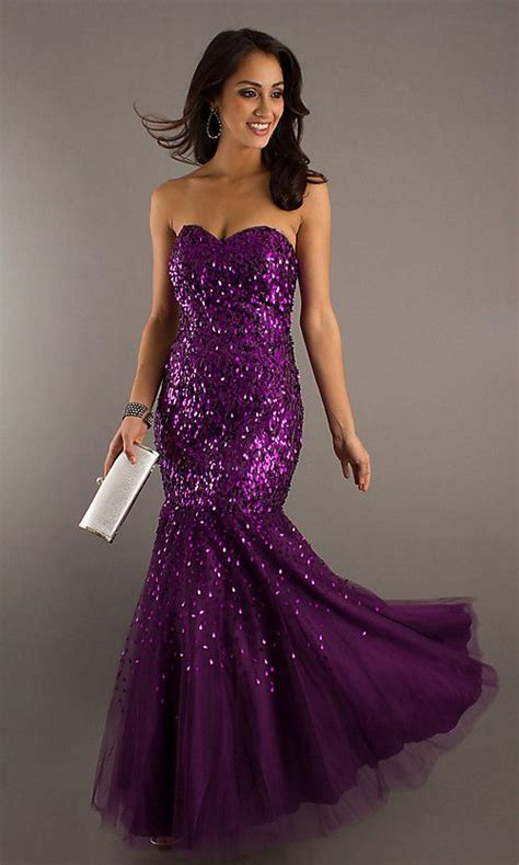 Purple Sequin Mermaid Gown Neon Prom Dresses Sequin Bridesmaid