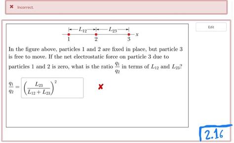 Solved In The Figure Above Particles 1 And 2 Are Fixed In Chegg