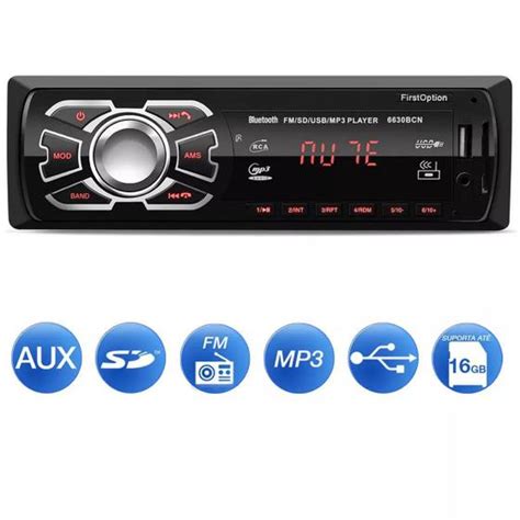 Radio Automotivo Sem Toca Cd Mp Player Bluetooth First Usb Controle