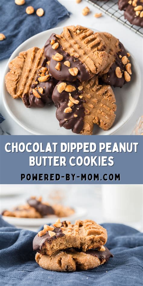 Chocolate Dipped Peanut Butter Cookies Recipe Powered By Mom