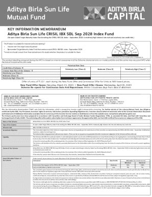 Fillable Online Aditya Birla Sun Life Mutual Fund Files Offers Document