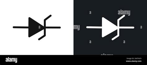 Zener Diode Icon Linear Vector Graphics Sign Or Symbol Set For Web App