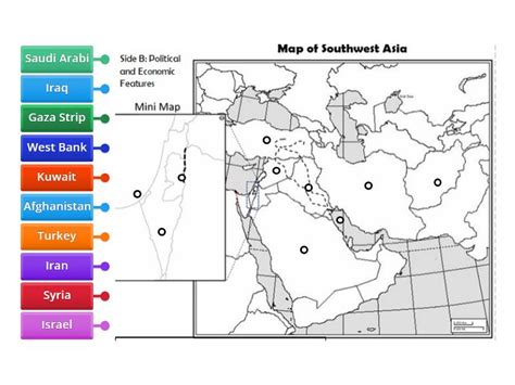 Political Features Of Southwest Asia Diagrama Con Etiquetas