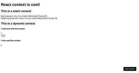 Learning React Context Codesandbox