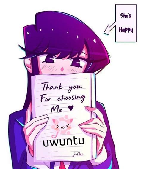 Shouko Komi Holding UwUntu Notebook Cute Anime Character Character Art