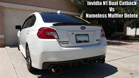 2015 WRX Invidia N1 Dual Catback Vs Nameless Muffler Delete YouTube