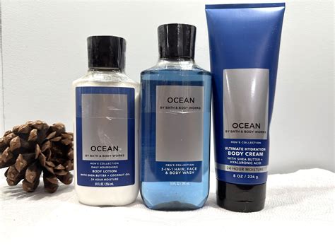 Bath And Body Works Ocean Mens Collection T Set Of 3 Body Lotion 8