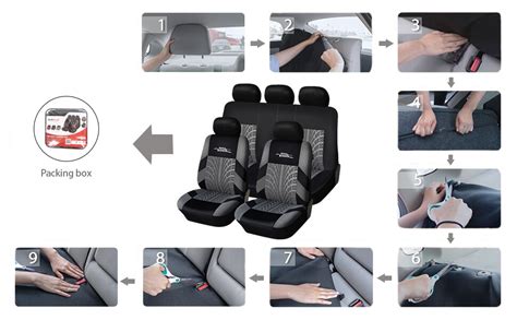 Autoyouth Car Seat Covers Full Set Front Bucket Seat Covers With Split Bench Back Seat Covers