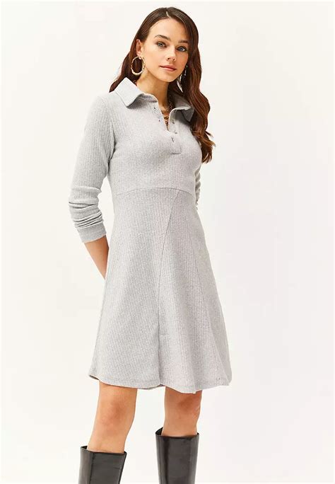 Olalook Polo Collar Buttoned Mini Flared Dress 2024 Buy Olalook