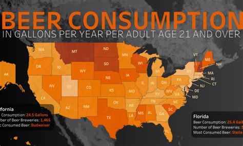 Mapped: Beer Consumption in the U.S.