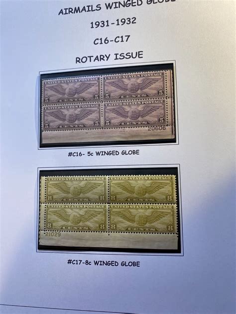 C16 7 AIRMAILS WINGED GLOBE PLATE BLOCKS MNH NICE LOOK S009 EBay