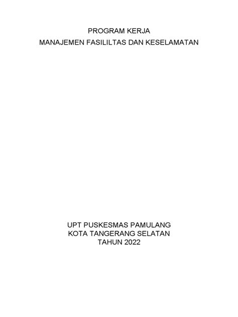 Draft Program Kerja Mfk 2022 Pdf