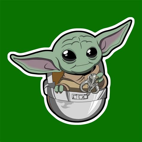 Baby Yoda Chibi Sticker by DragonHeadArtistry on DeviantArt