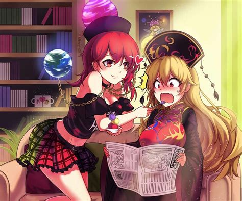 Hecatia Slowly Seducing Junko Anime Hakurei Reimu Touhou Characters